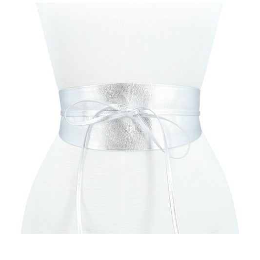 Cinto de Couro Faixa Samira Bauarte Prata