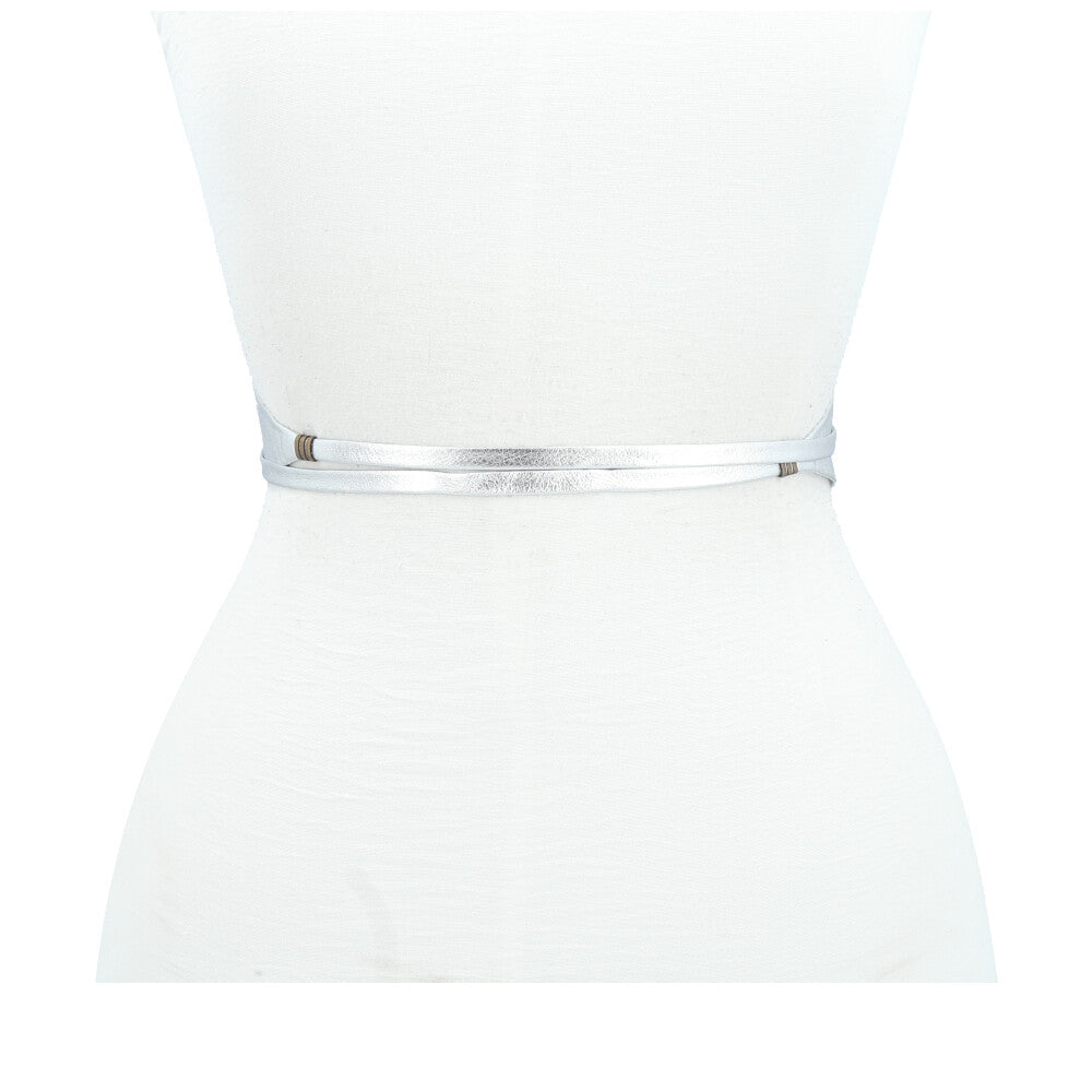 Cinto de Couro Faixa Samira Bauarte Prata