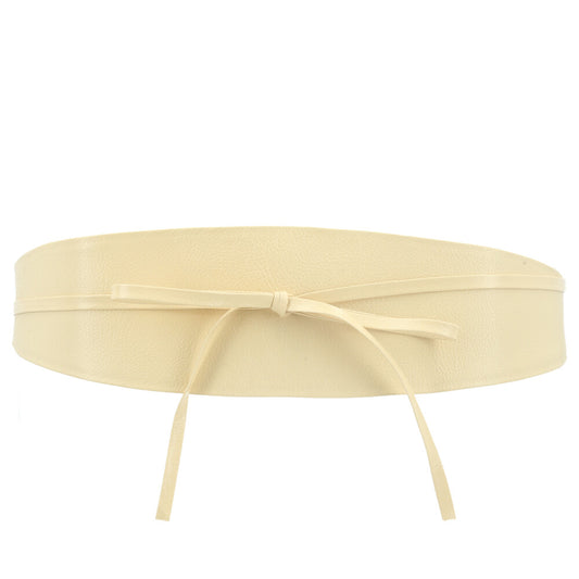 Cinto Faixa Feminino Couro Legítimo Amarelo