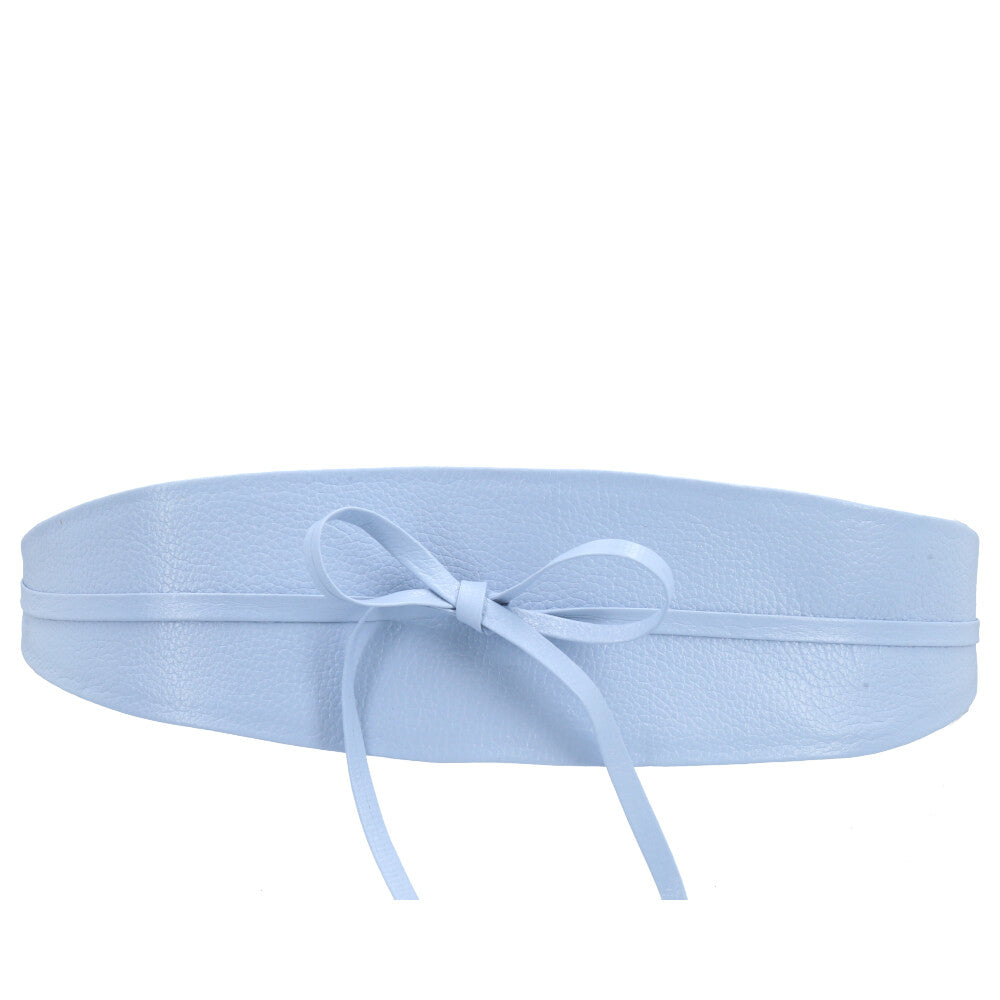 Cinto Faixa Feminino Couro Legítimo Azul claro