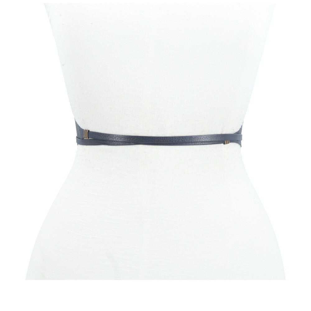 Cinto Faixa Feminino Couro Legítimo Azul escuro