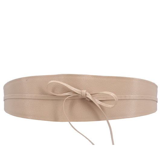 Cinto Faixa Feminino Couro Legítimo Bege