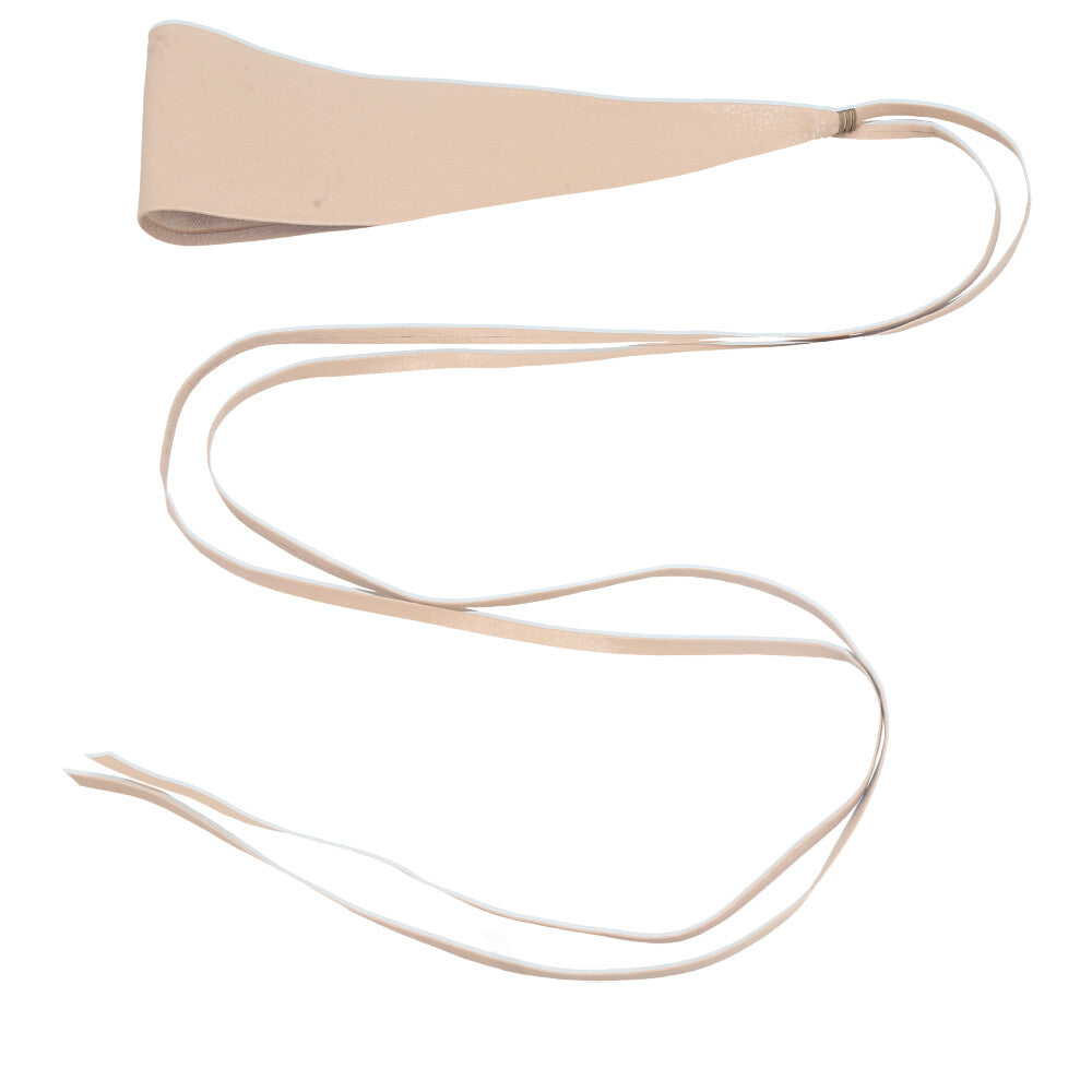 Cinto Faixa Feminino Couro Legítimo Bege