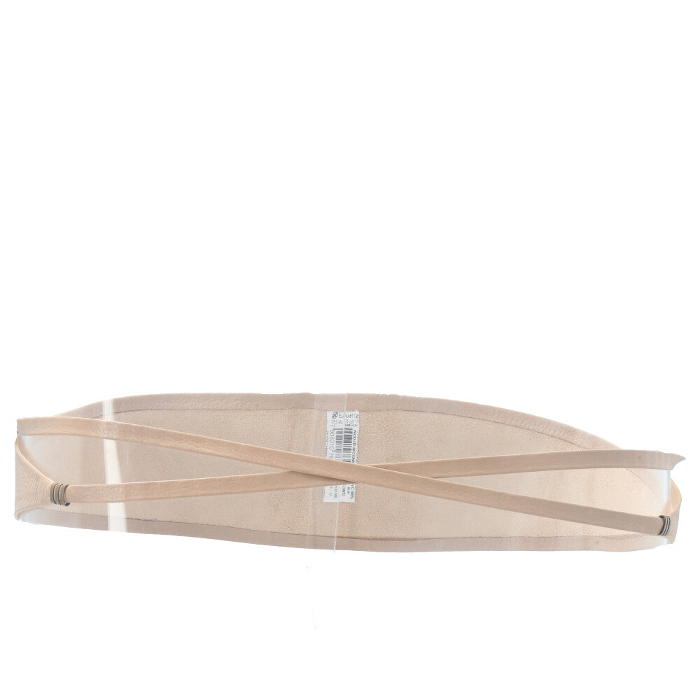 Cinto Faixa Feminino Couro Legítimo Bege