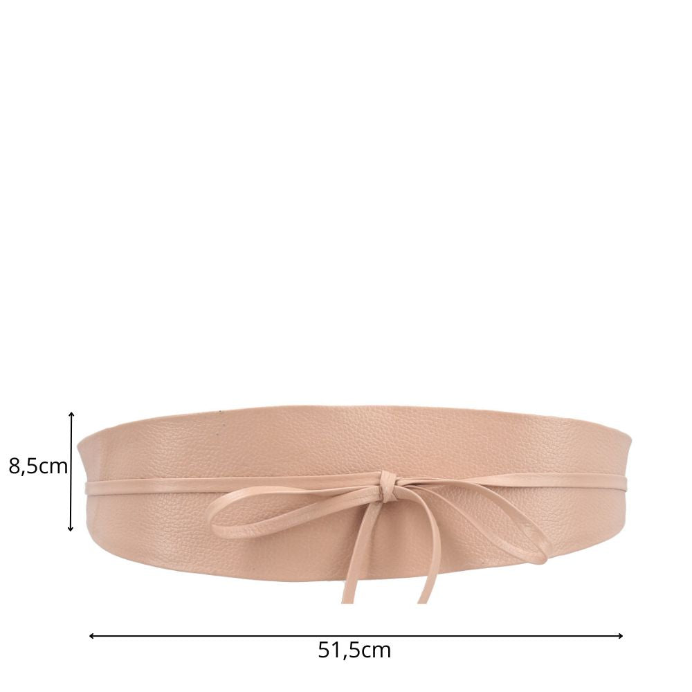 Cinto Faixa Feminino Couro Legítimo Bege