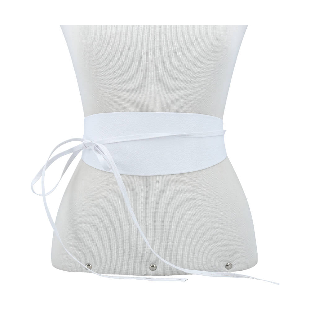Cinto Faixa Feminino Couro Legítimo Branco