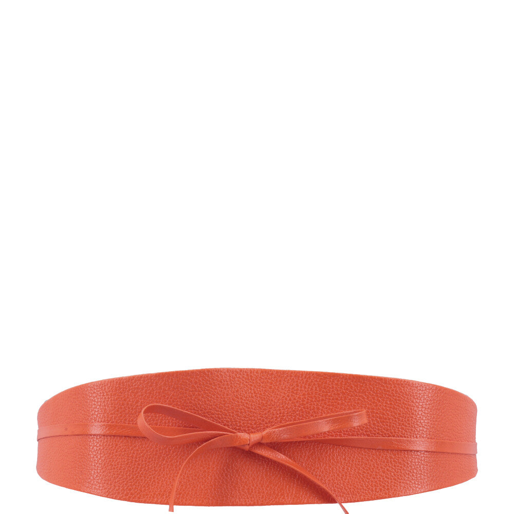 Cinto Faixa Feminino Couro Legítimo Laranja