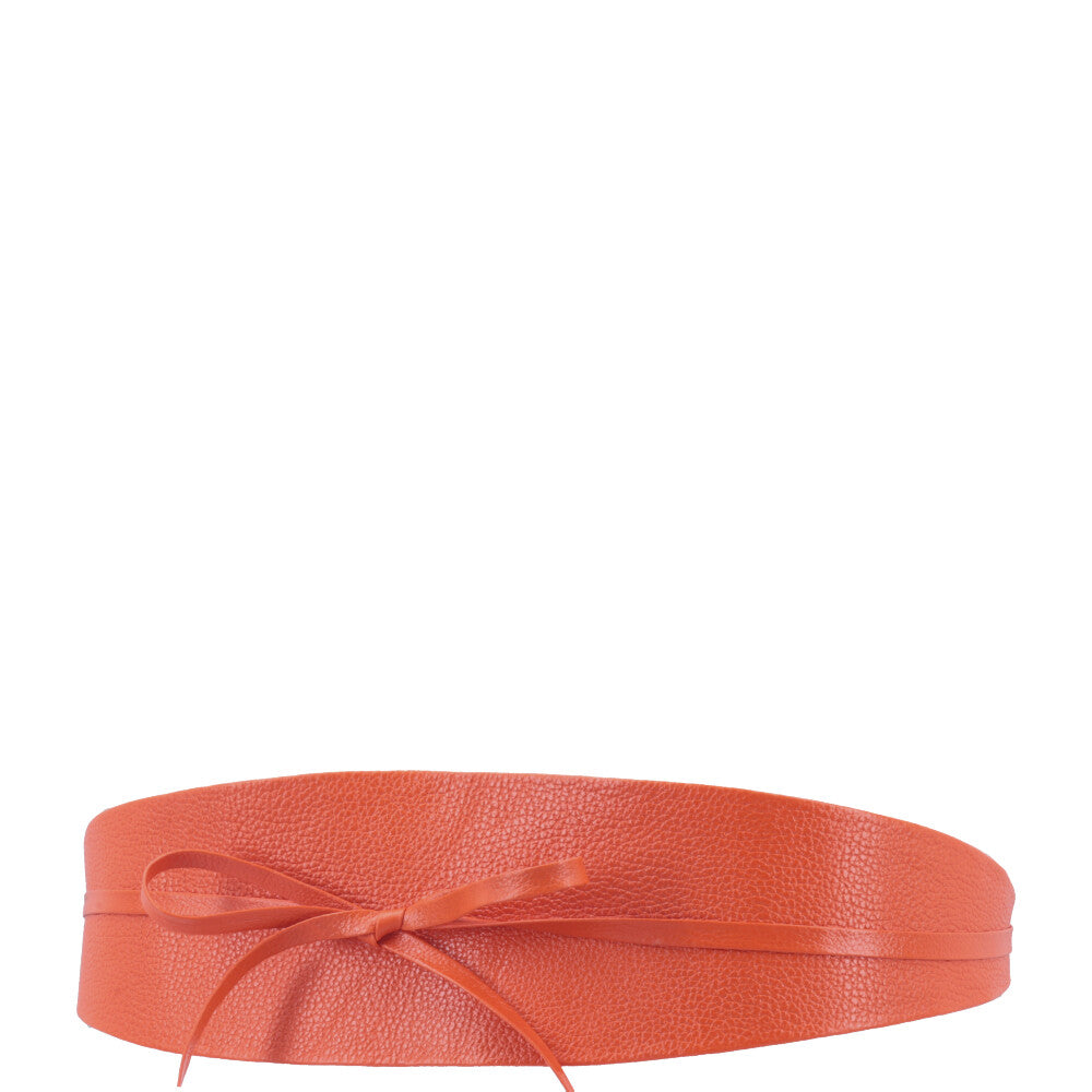 Cinto Faixa Feminino Couro Legítimo Laranja