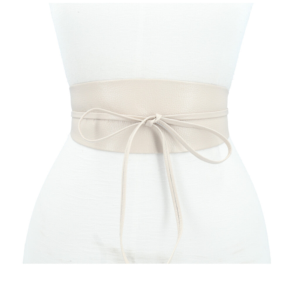 Cinto Faixa Feminino Couro Legítimo Marfim