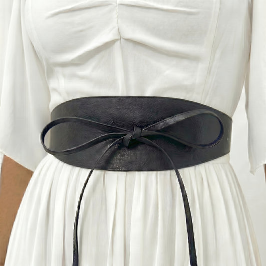 Cinto Faixa Feminino Couro Legítimo Preto