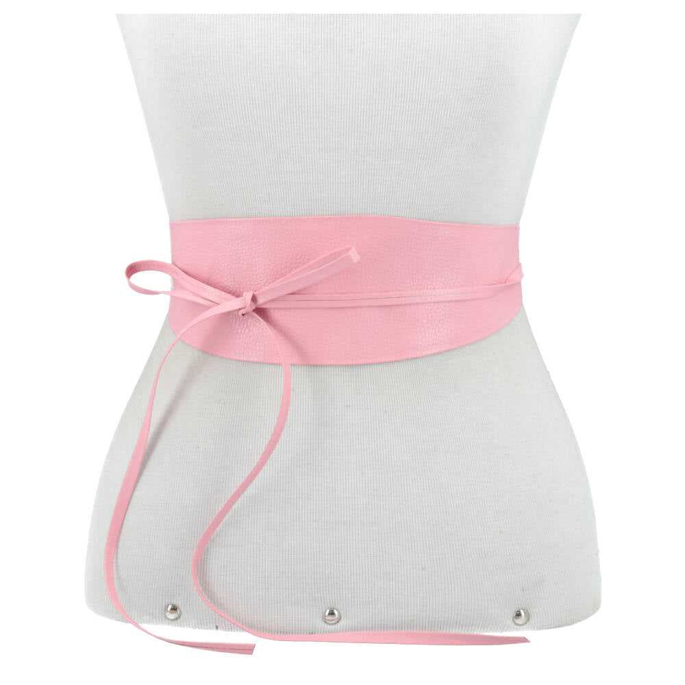 Cinto Faixa Feminino Couro Legítimo Rosa