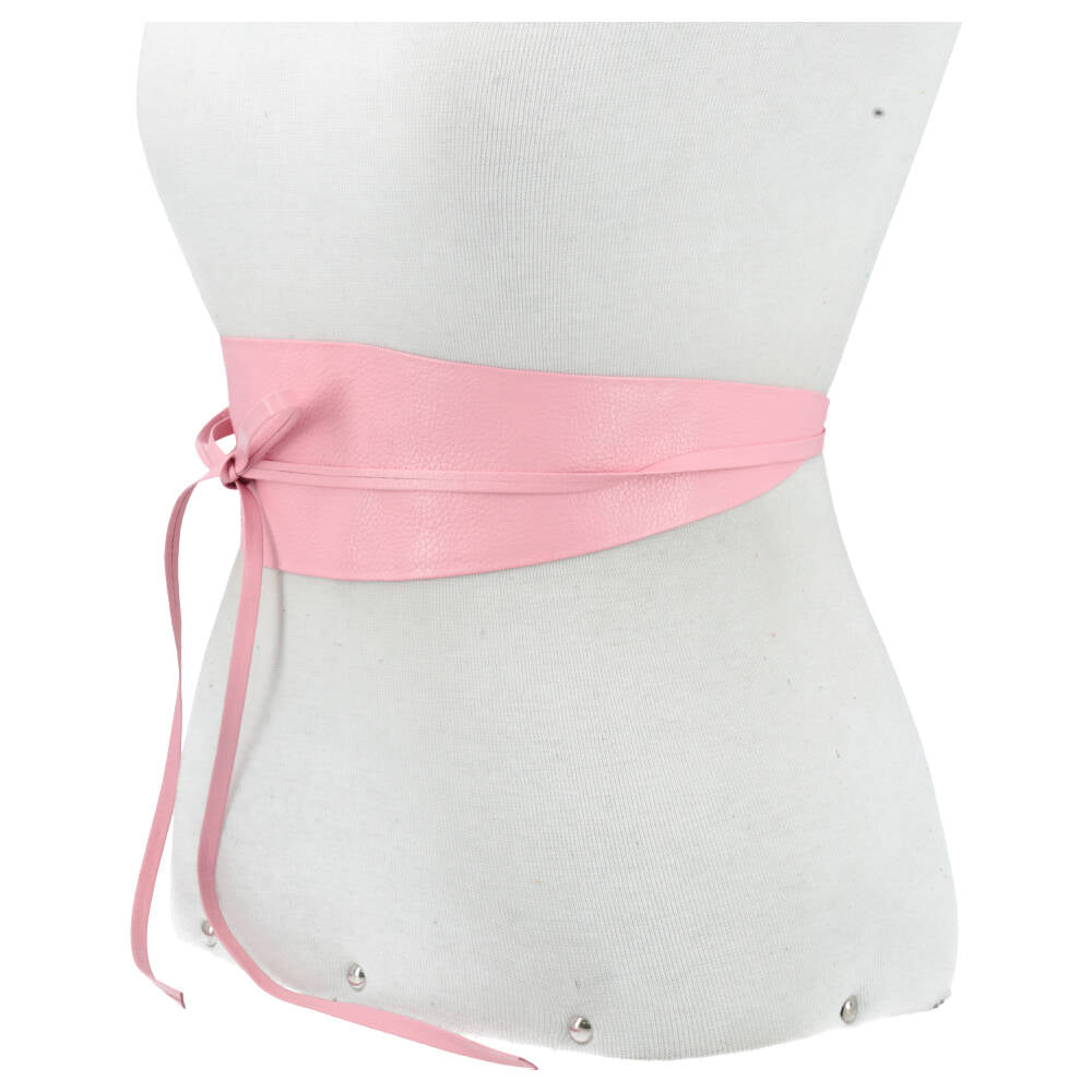 Cinto Faixa Feminino Couro Legítimo Rosa