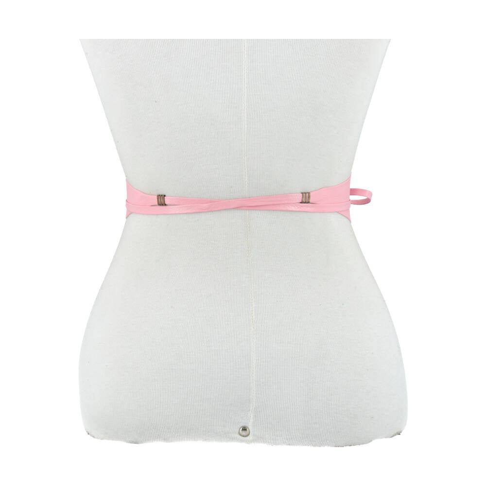 Cinto Faixa Feminino Couro Legítimo Rosa