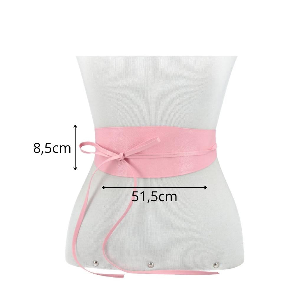 Cinto Faixa Feminino Couro Legítimo Rosa