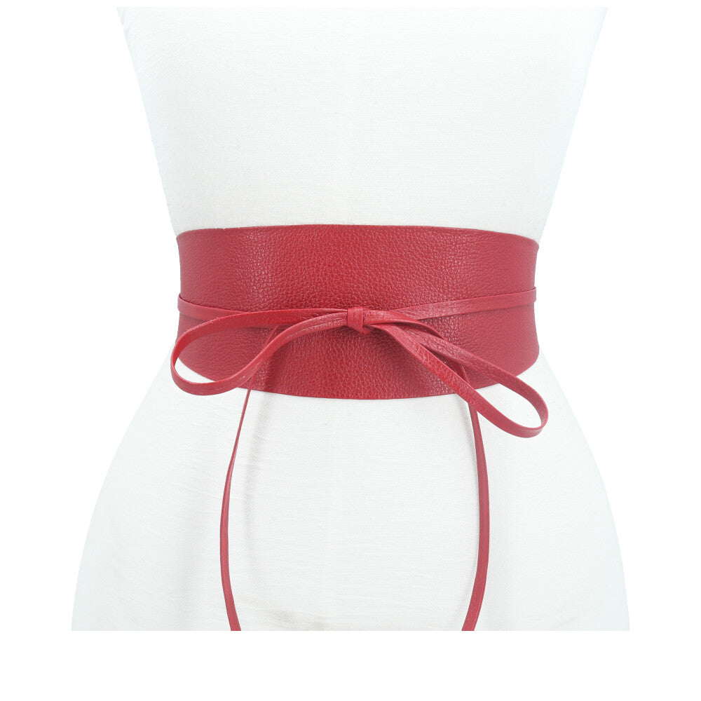 Cinto Faixa Feminino Couro Legítimo Vermelho