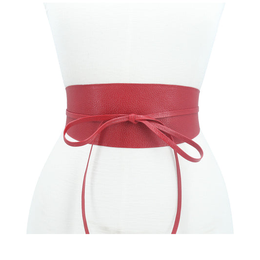 Cinto Faixa Feminino Couro Legítimo Vermelho