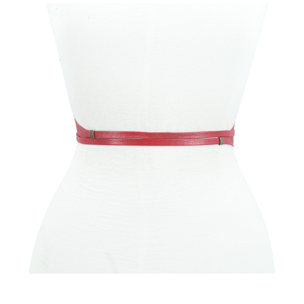 Cinto Faixa Feminino Couro Legítimo Vermelho