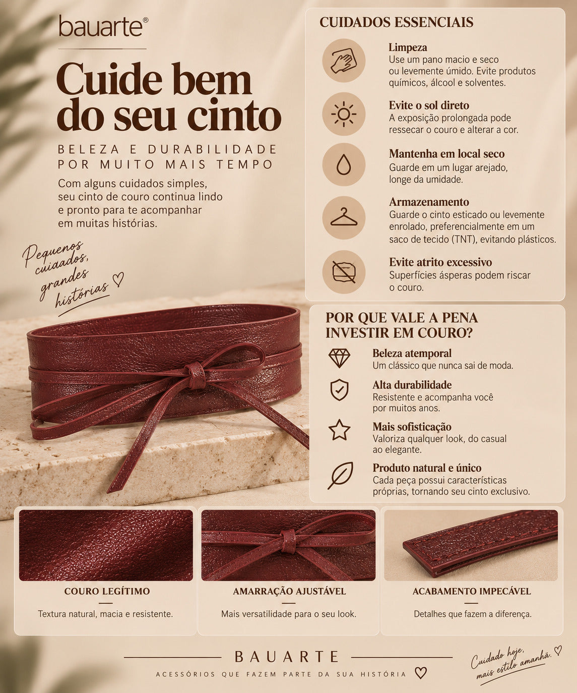 Cinto Faixa Feminino Couro Legítimo Vinho