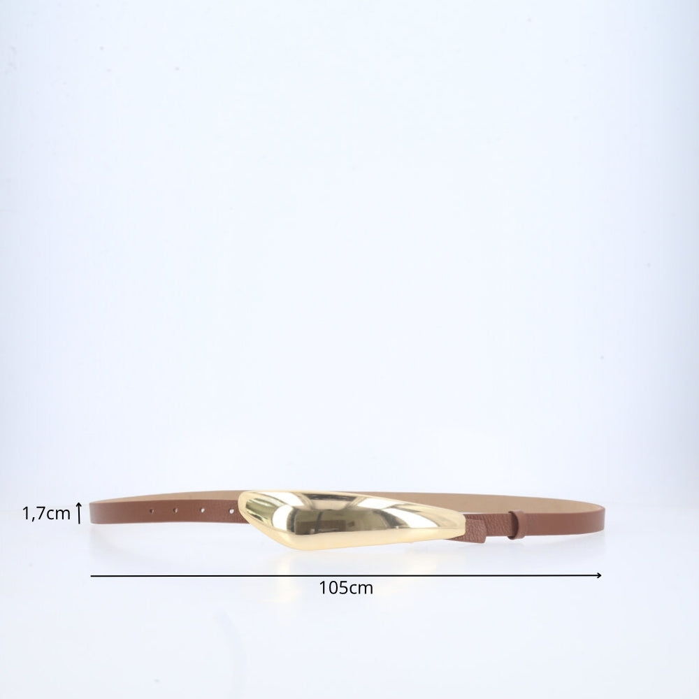 Cinto Feminino em Couro Caramelo