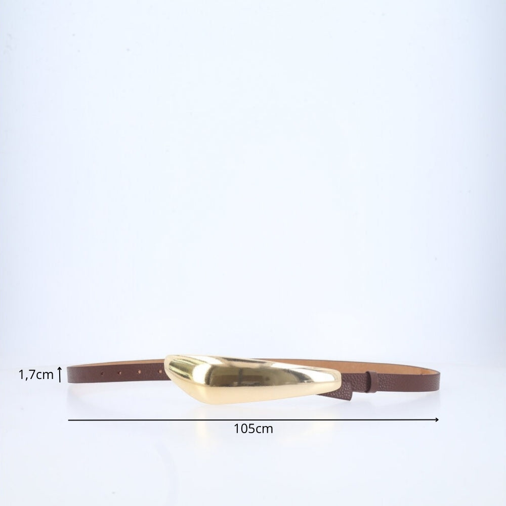 Cinto Feminino em Couro Marrom