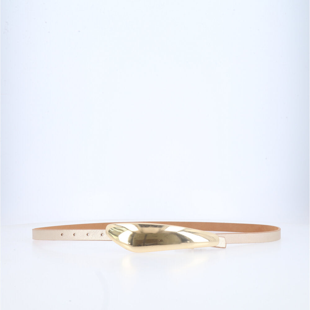 Cinto Feminino em Couro Ouro claro