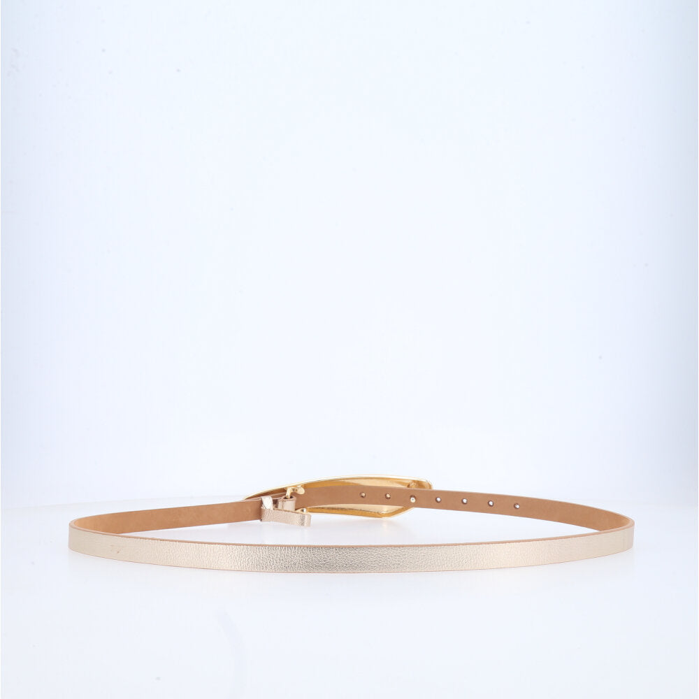 Cinto Feminino em Couro Ouro claro