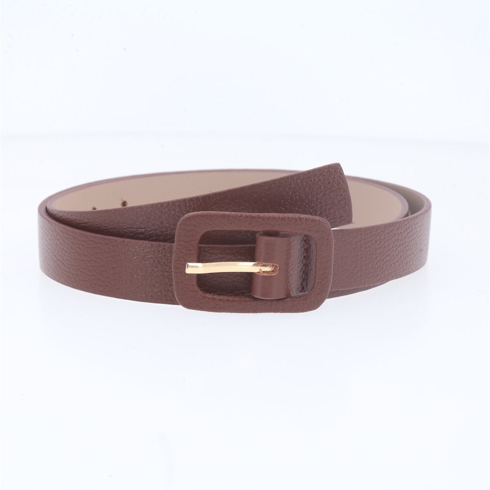 Cinto Feminino de Couro Legítimo com Fivela Forrada Marrom