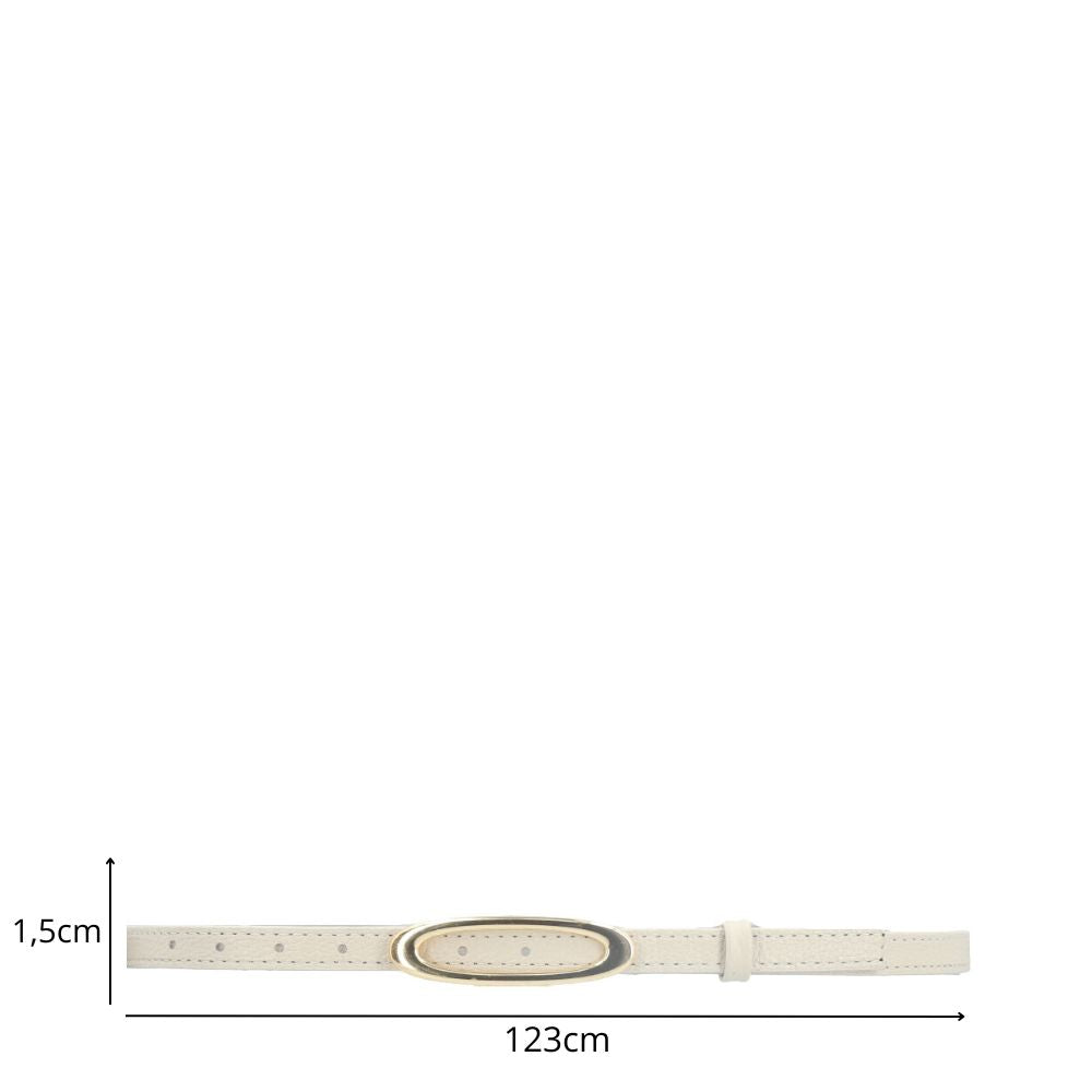 Cinto de Couro Plus Size Nádia Bauarte Marfim