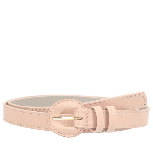 Cinto de Couro Plus Size Milena Bauarte Bege claro