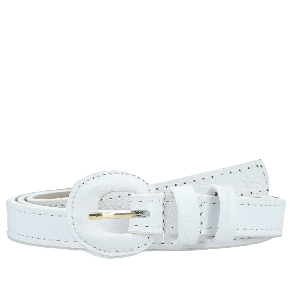 Cinto de Couro Plus Size Milena Bauarte Branco