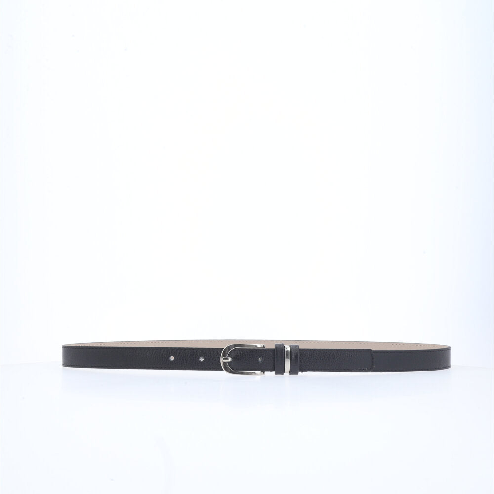 Cinto de Couro com Fivela Niquel Preto