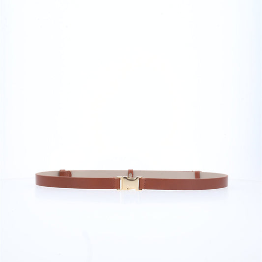 Cinto de Couro com Fivela Engate Caramelo
