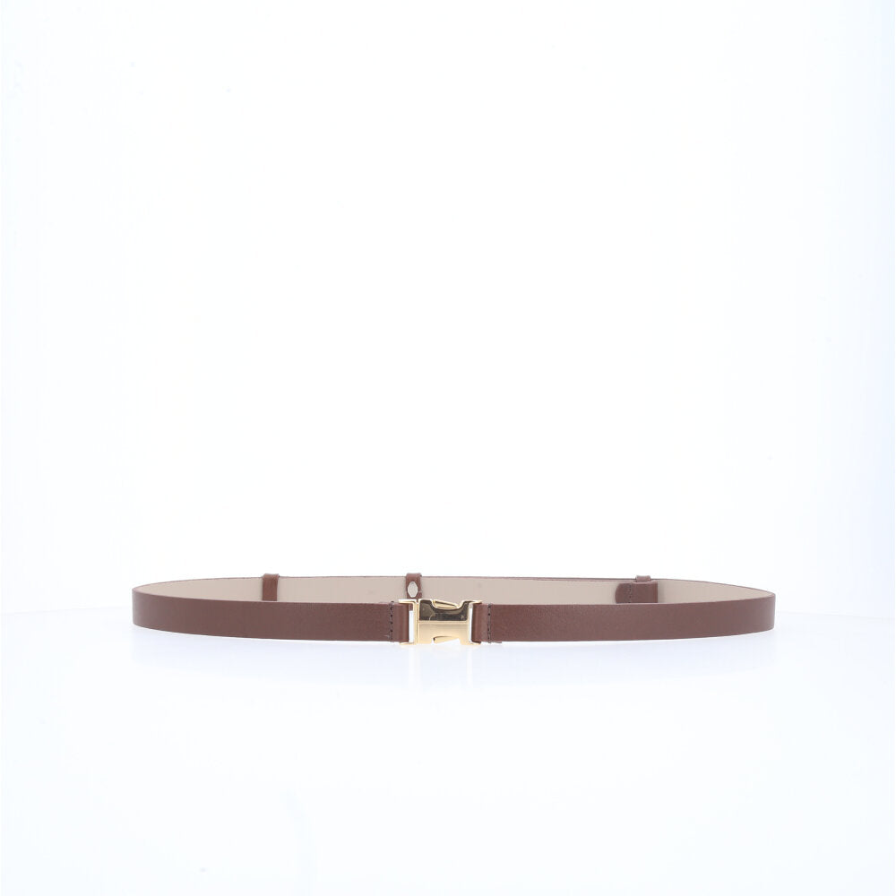 Cinto de Couro com Fivela Engate Marrom