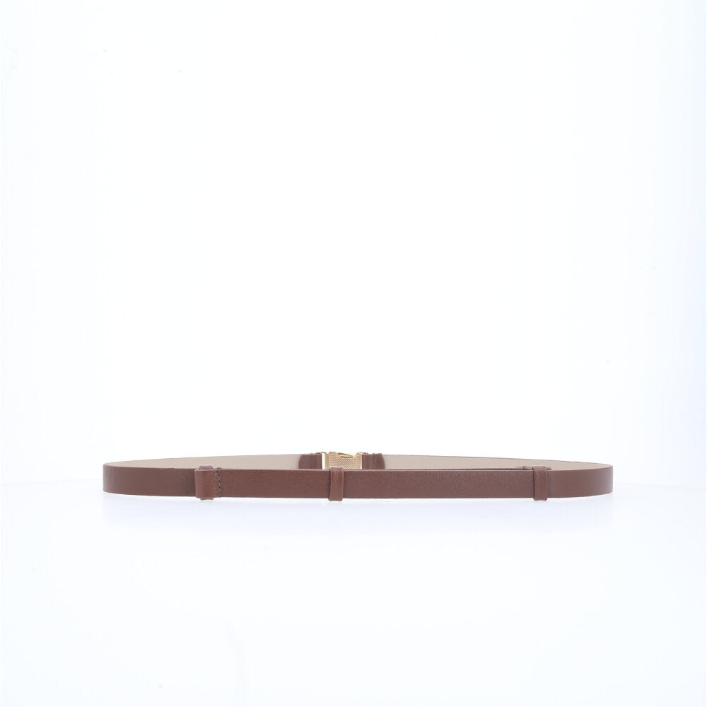 Cinto de Couro com Fivela Engate Marrom