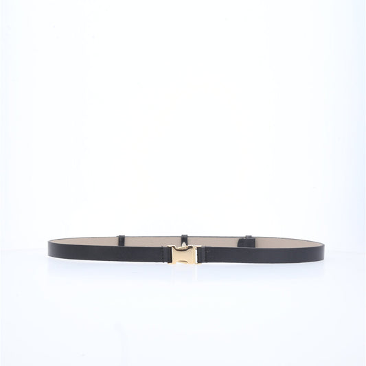 Cinto de Couro com Fivela Engate Preto