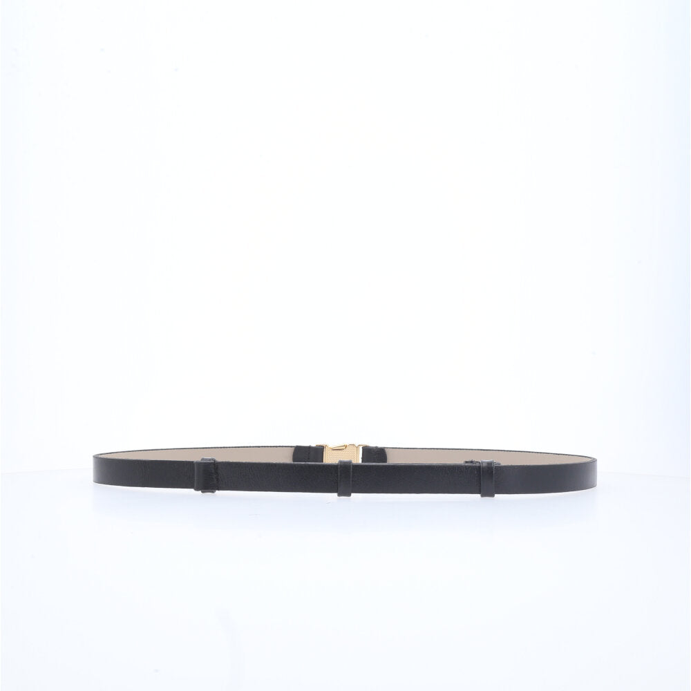 Cinto de Couro com Fivela Engate Preto