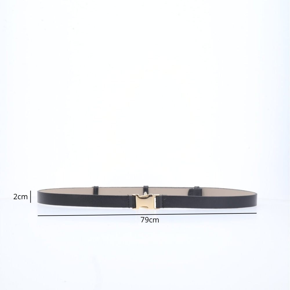 Cinto de Couro com Fivela Engate Preto