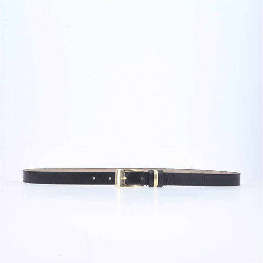 Cinto de Couro com Fivela de Metal Preto