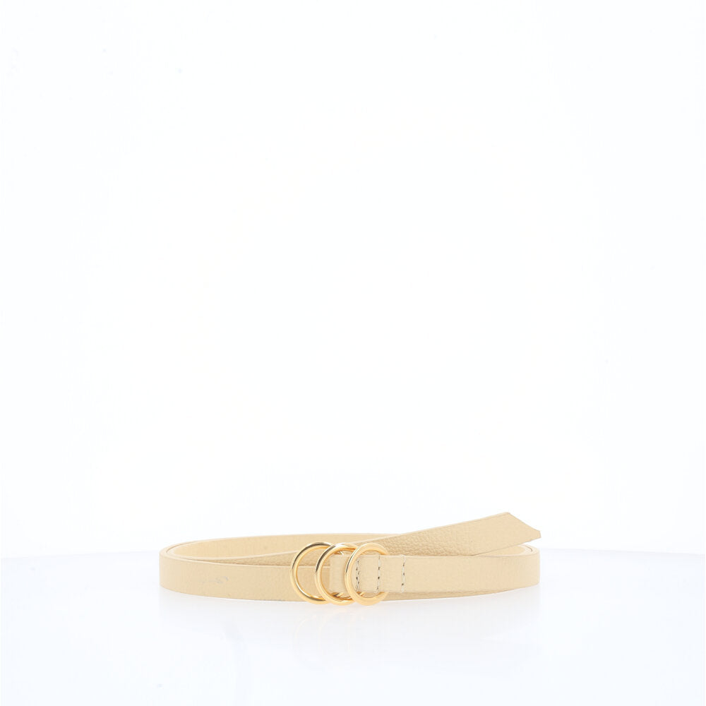 Cinto de Couro Amarelo