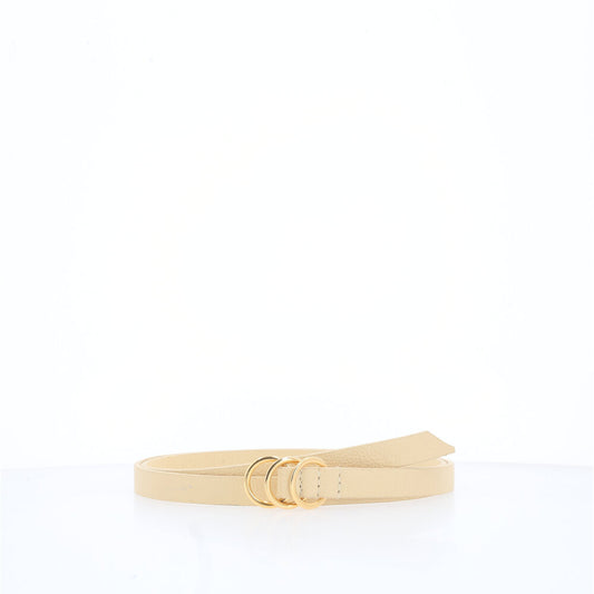 Cinto de Couro Amarelo