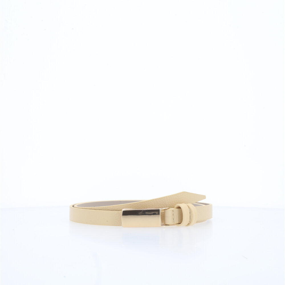 Cinto Feminino em Couro Amarelo