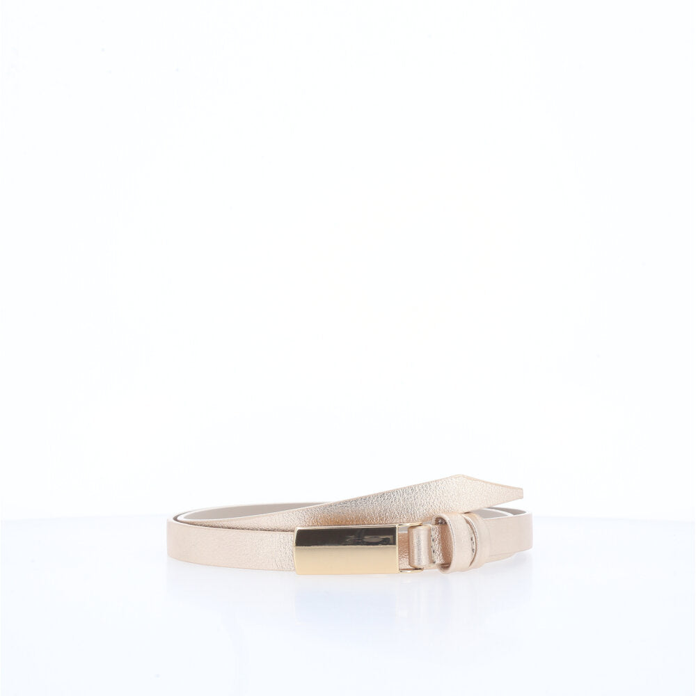Cinto Feminino em Couro Ouro claro