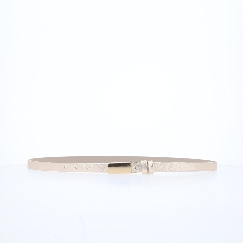 Cinto Feminino em Couro Ouro claro