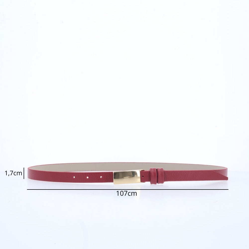 Cinto Feminino em Couro Vermelho