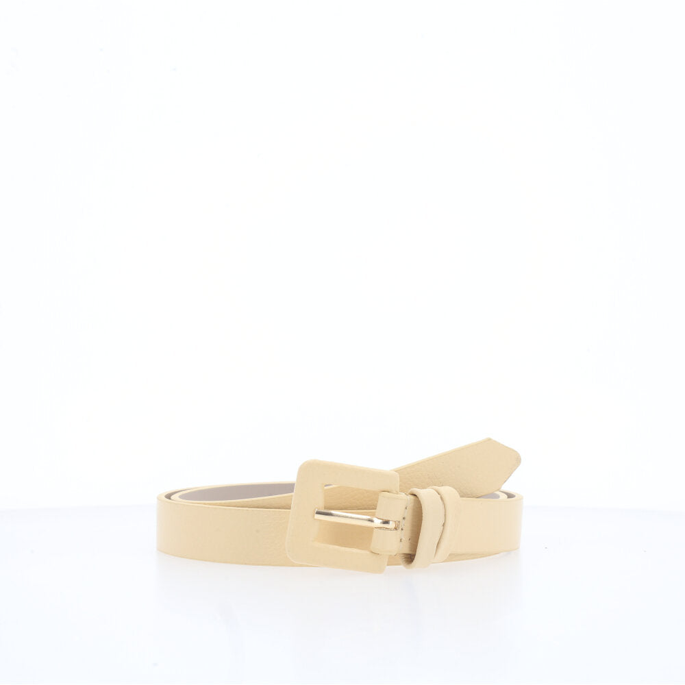 Cinto Feminino de Couro Amarelo