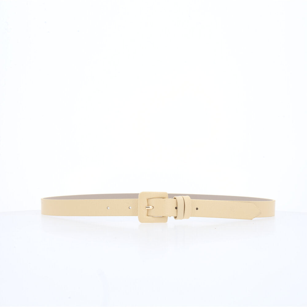 Cinto Feminino de Couro Amarelo