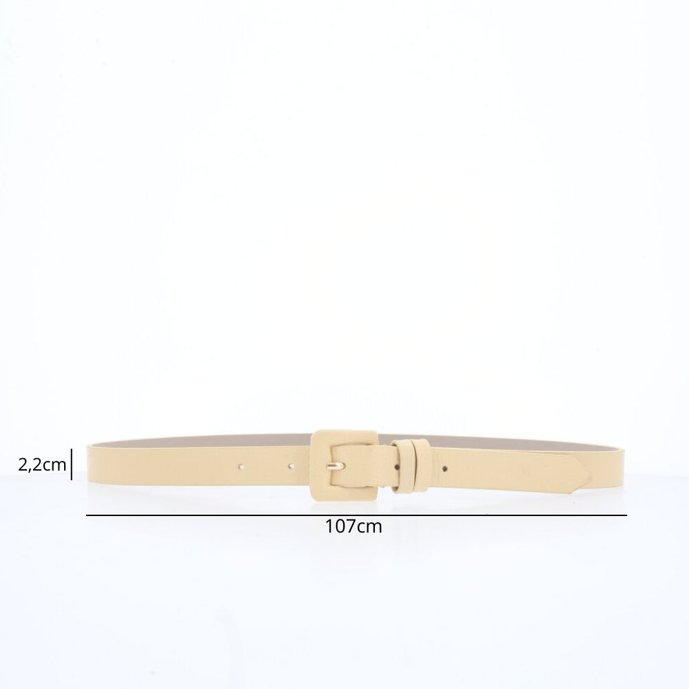 Cinto Feminino de Couro Amarelo