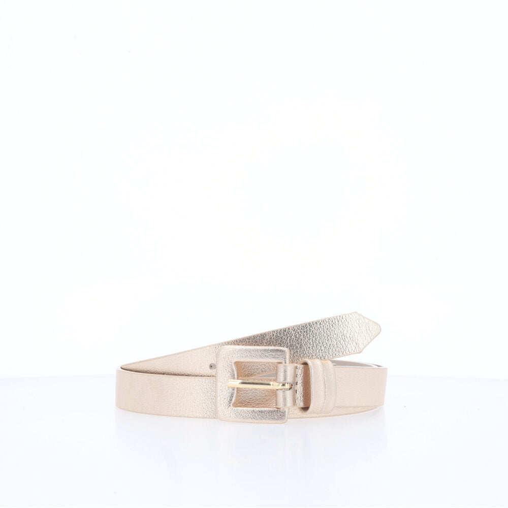 Cinto Feminino de Couro Ouro claro