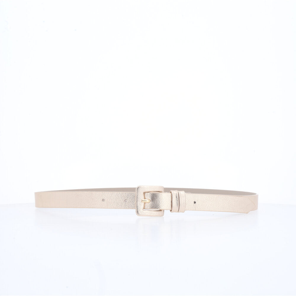 Cinto Feminino de Couro Ouro claro