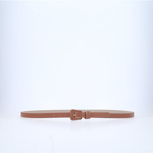 Cinto de Couro Plus Size com Fivela Encapada Caramelo